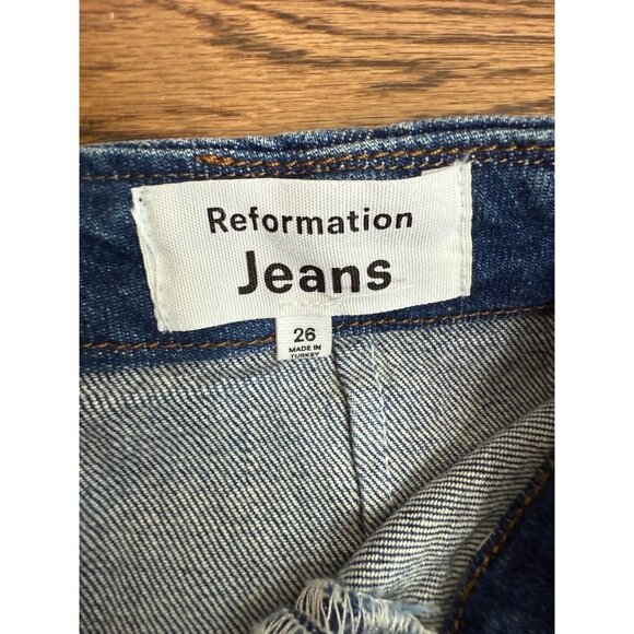 Reformation Womens Salinas‎ Blue Freda High Rise Denim Mini Skirt Size 26 Spring - Picture 5 of 9